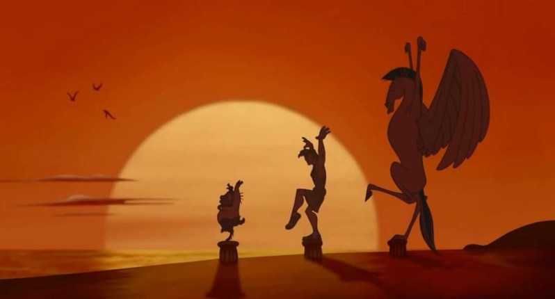 Allusion | Hercules (1997) -- alludes to The Karate Kid (1984)