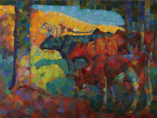 Untitled (Cows on a Hillside) c. 1916 by artist Kathleen Munn