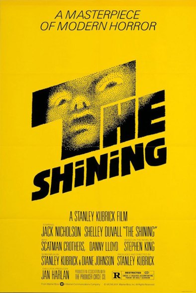 The Shining Movie Poster by Saul Bass / Yellow / movie poster design / movie poster artist