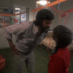 Alice Doesn't Live Here Anymore (1974) | Martin Scorsese production design | Martin Scorsese Films | Kris Kristofferson gets upset with Ellen Burstyn's son at party with balloons and streamers in background