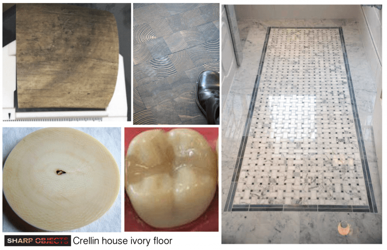 Sharp Objects | Ivory Tile Floor in Adora's Bedroom Moodboard | HBO