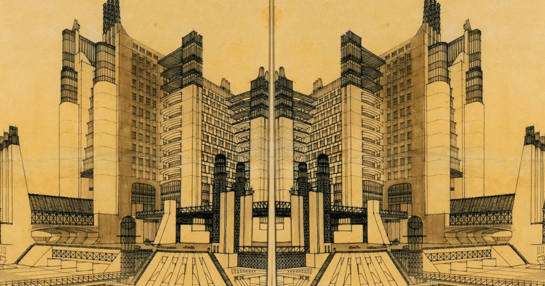 Italian Futurism architectural drawings